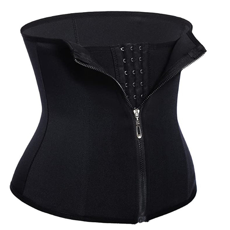 zipper three-breasted belt neoprene corset body burst SWEAT fitness postpartum body girdle