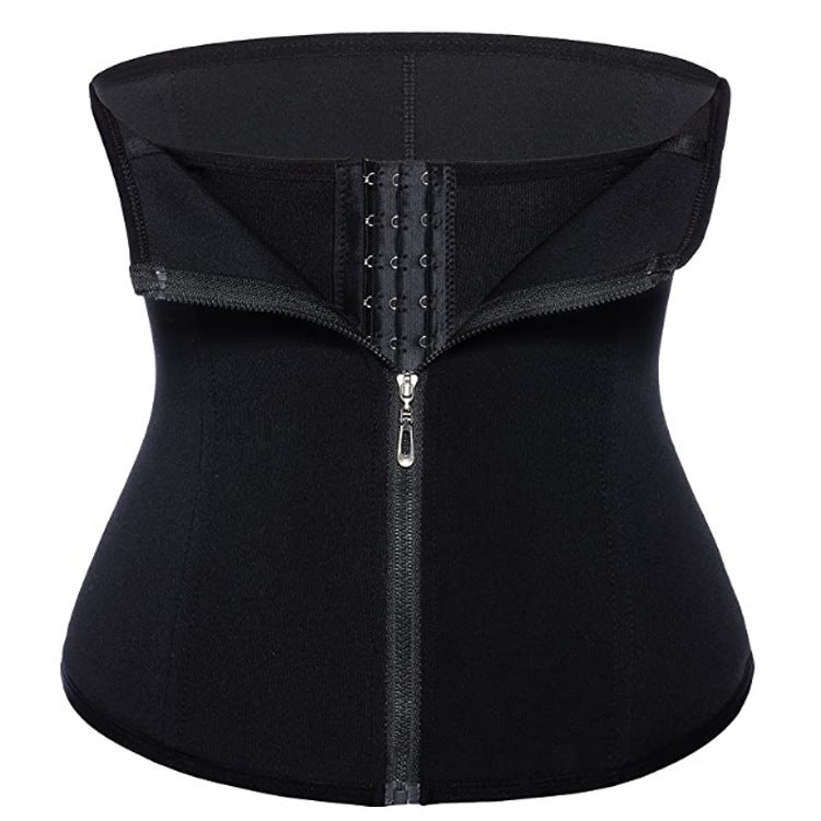 zipper three-breasted belt neoprene corset body burst SWEAT fitness postpartum body girdle